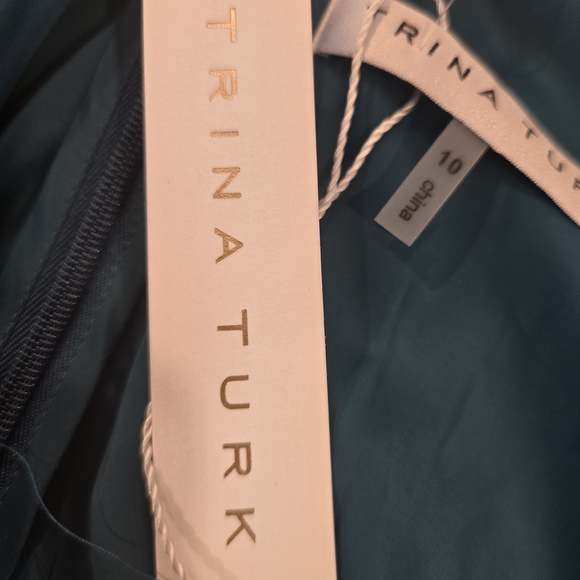 Trina Turk Teal Mini Dress Size 10 Nwt - Picture 11 of 12